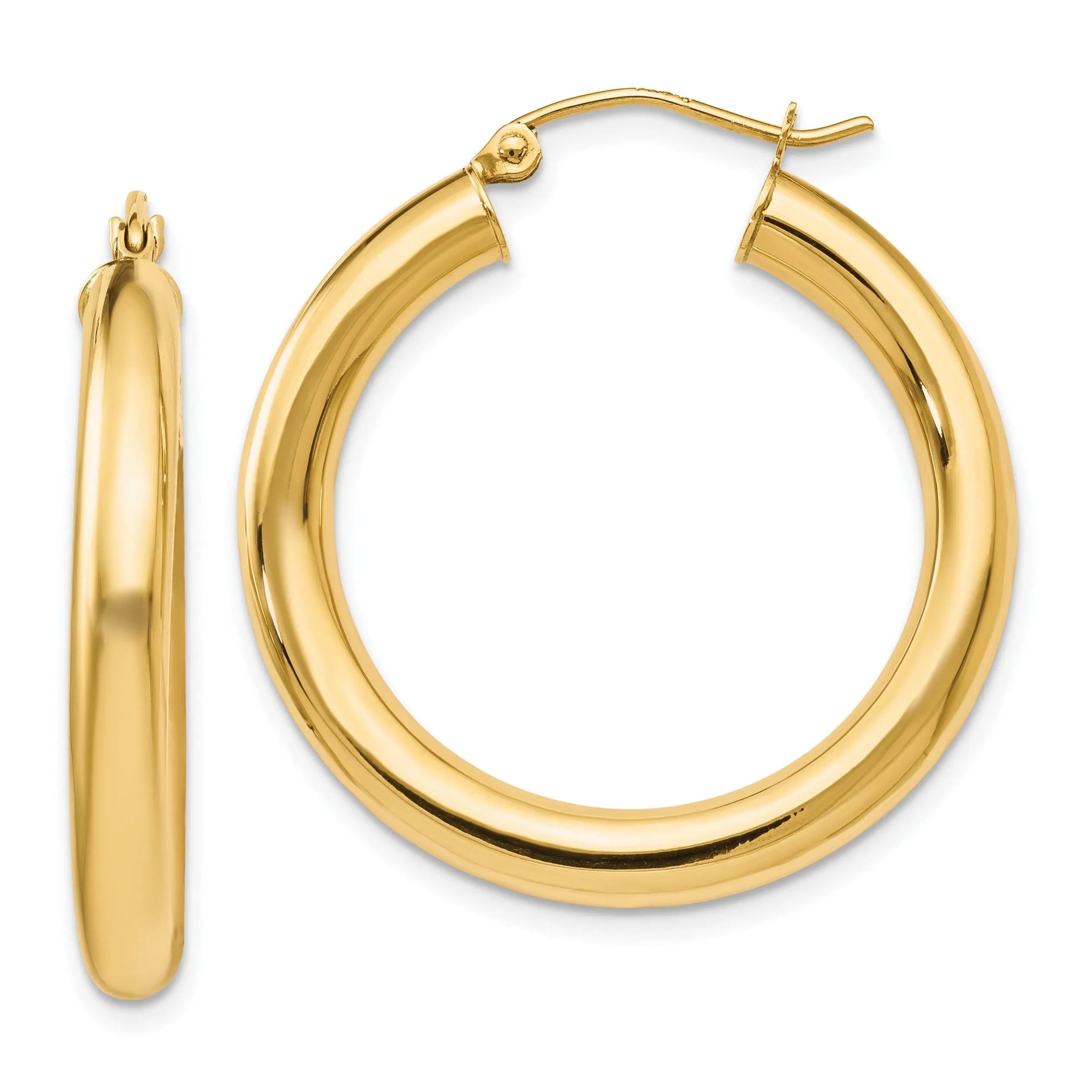 14k Yellow Gold Polished Finish Lightweight Hoop Earrings