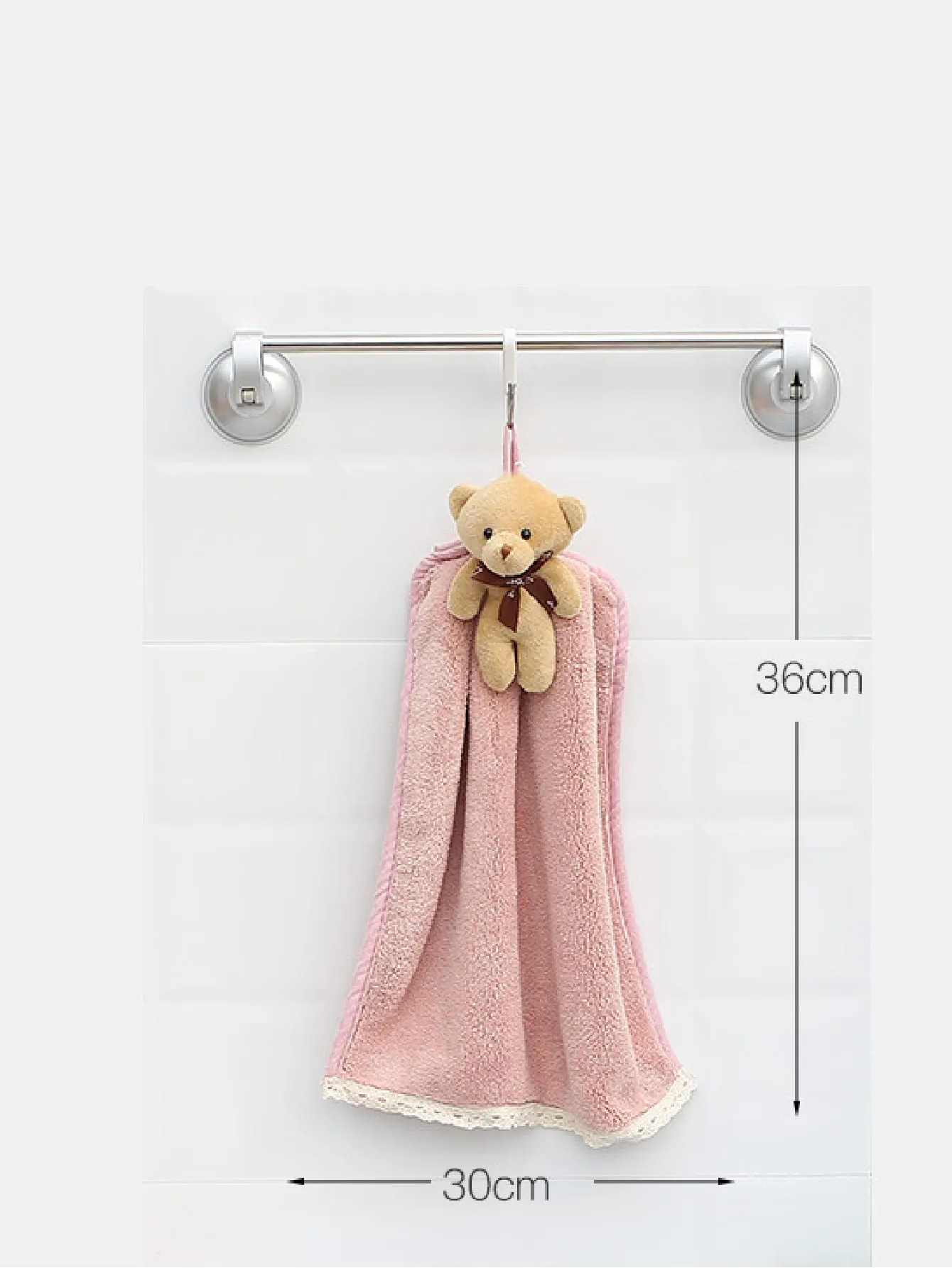 1pc Bear Decor Random Color Hand Towel