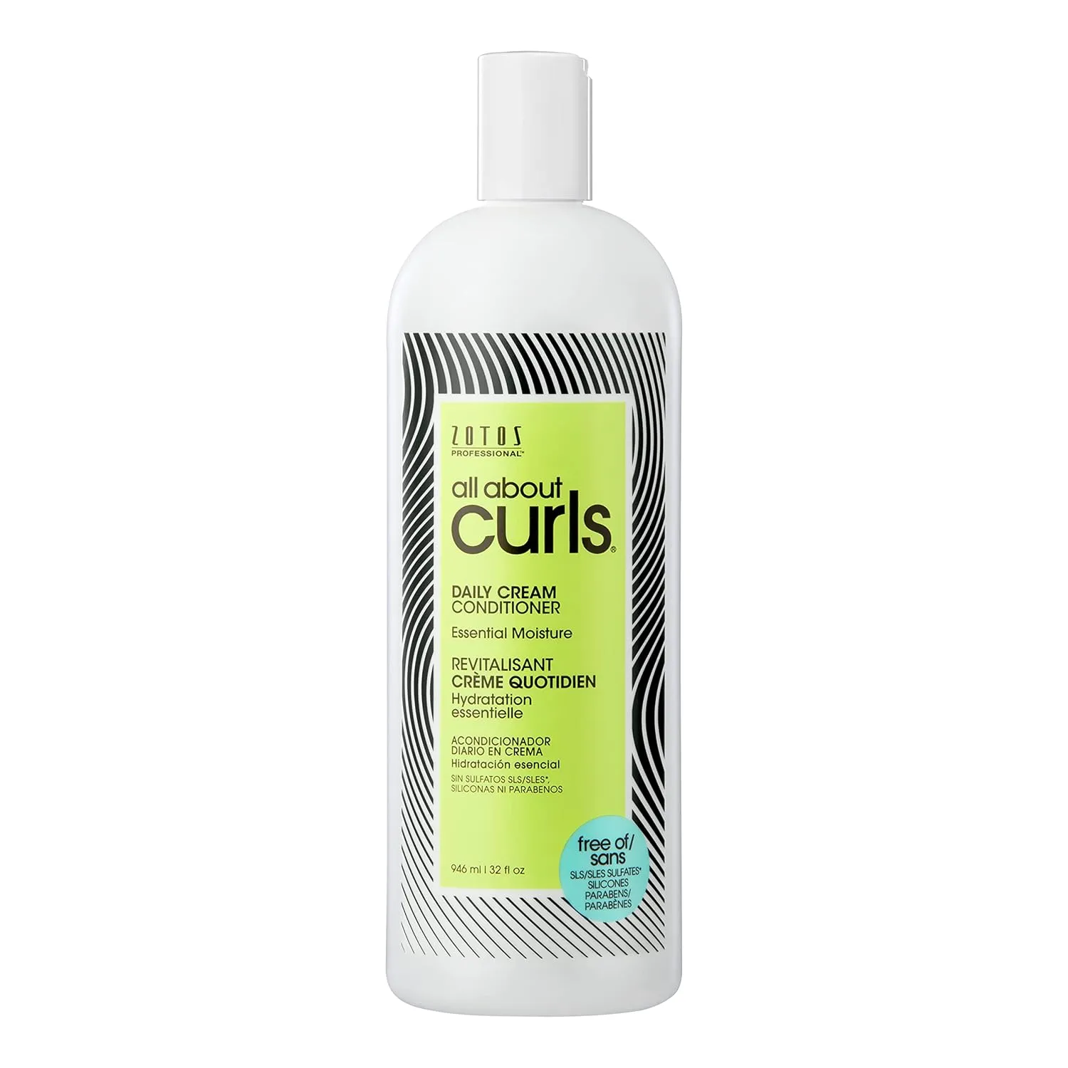 All About Curls Daily Cream Conditioner/ Free of SLS/SLES Sulfates, Silicones & Parabens/ Color-Safe, 32-Ounce, clear (903269)