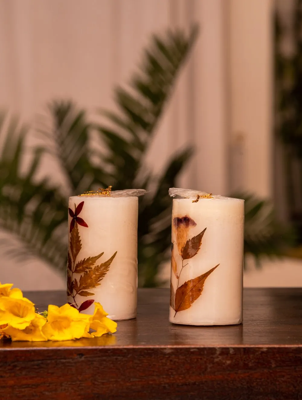 Aromatic Puducherry Wax Candles - Jasmine (Set of 2)