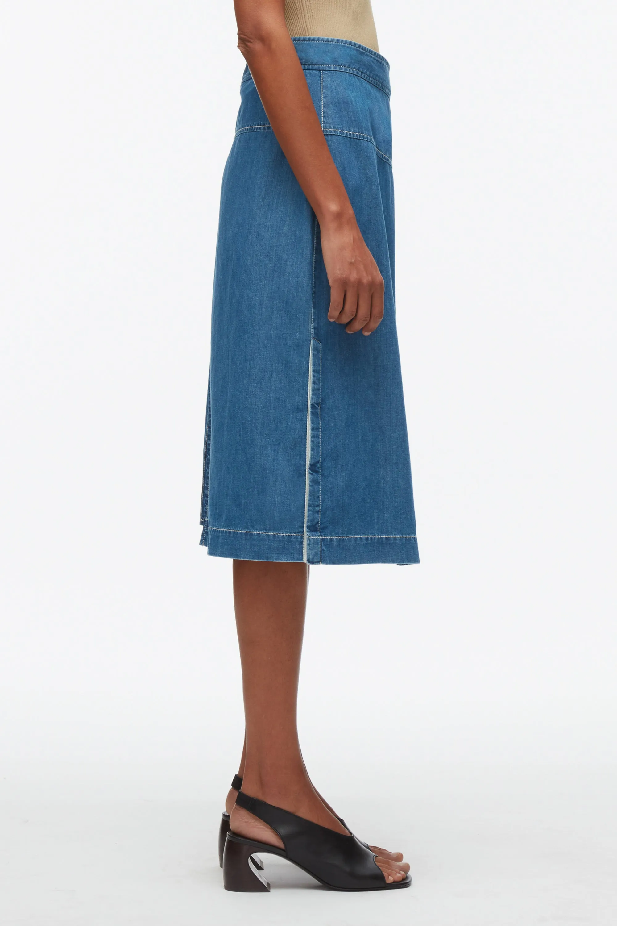 Chambray Wrap Skirt