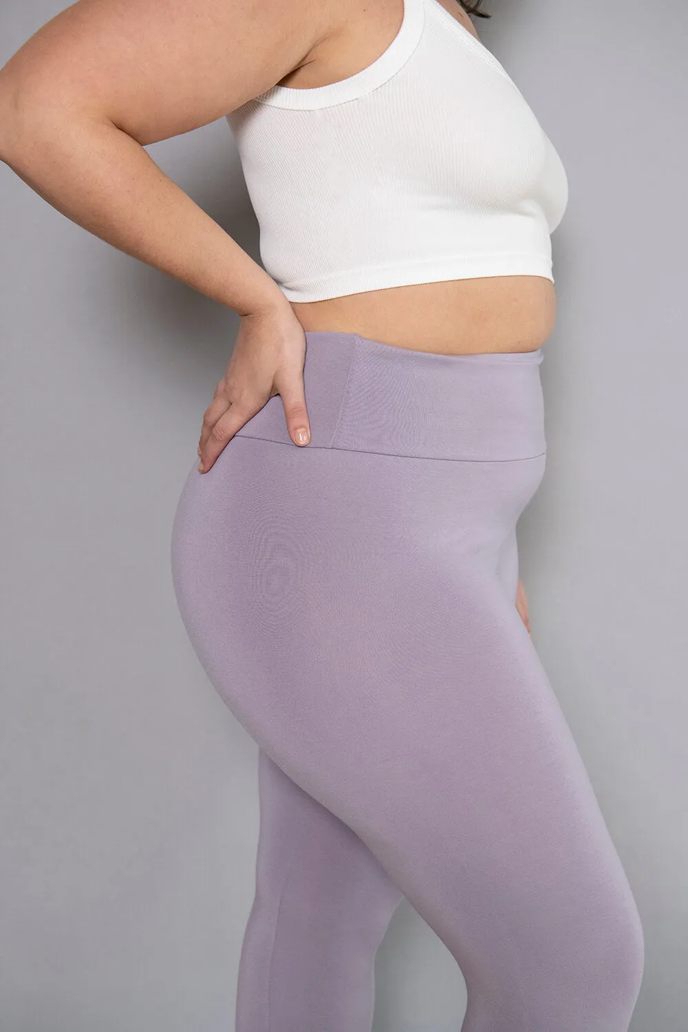 Cropped Lightweight Leggings - Mauve