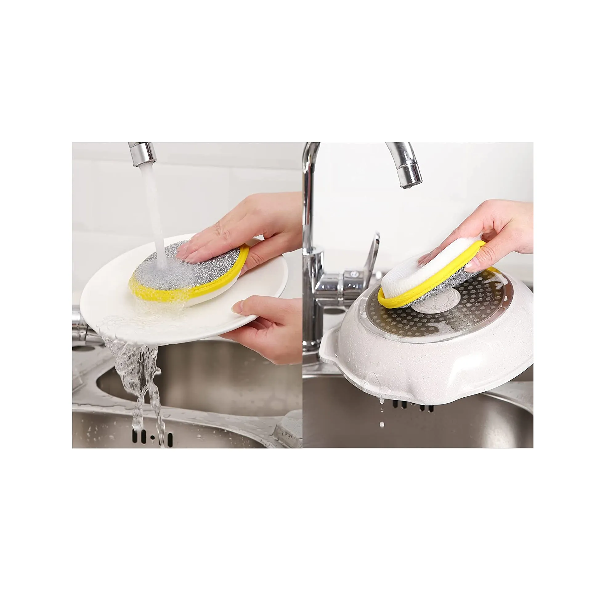 Durable Double-Sided Dishwashing Sponge| Reusable Sponge Pad