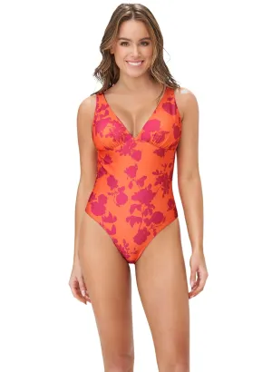 Eco-Friendly Plunge Back V-Neck Reversible Slimming Swimsuit