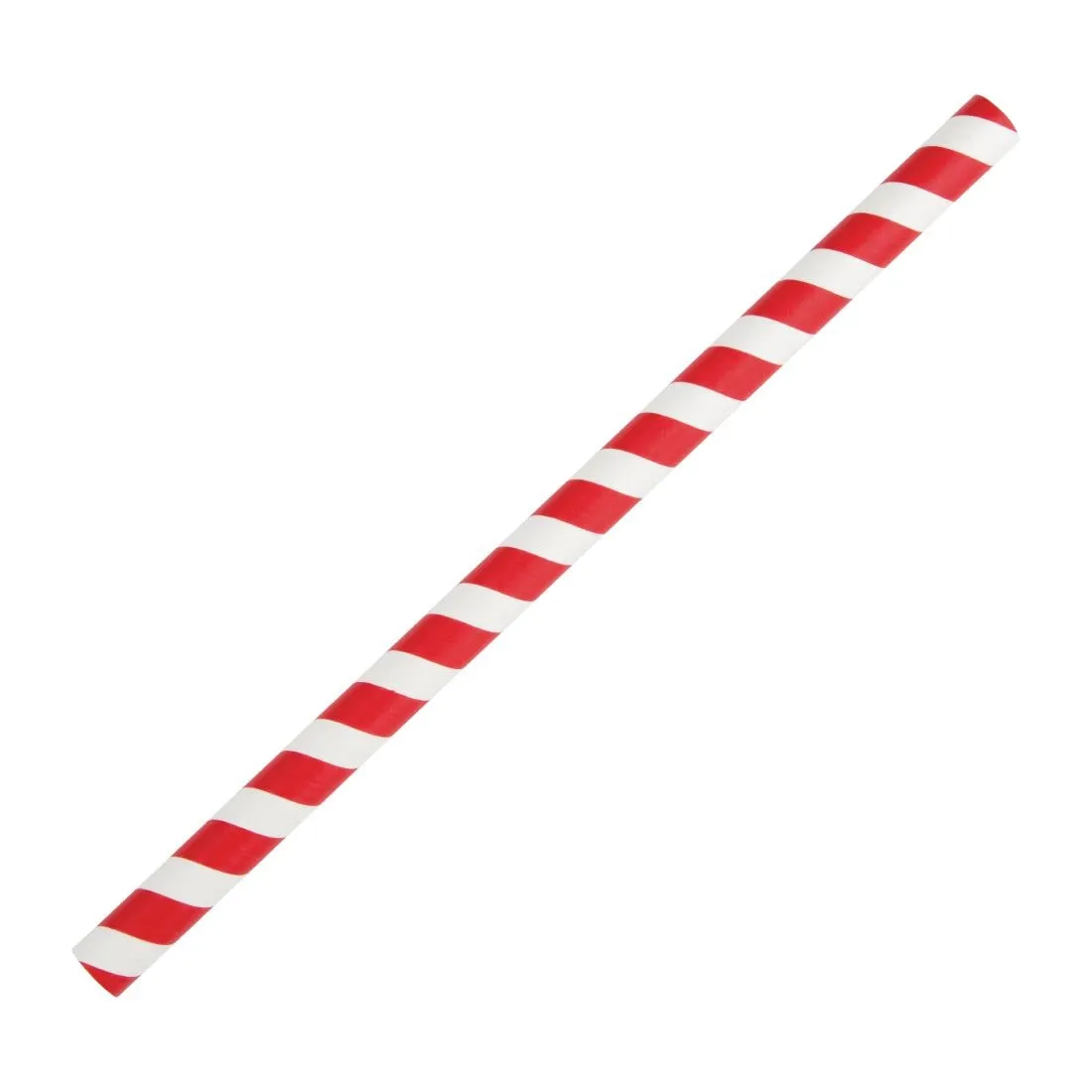 FB147 Fiesta Compostable Paper Smoothie Straws Red Stripes (Pack of 250)