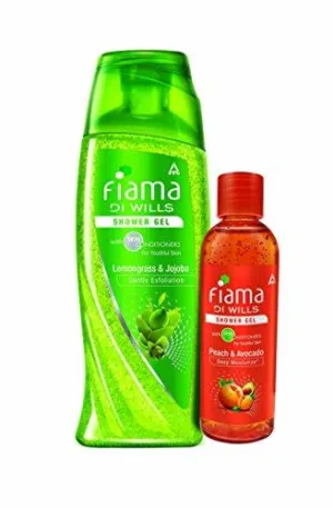 Fiama Di Wills Lemongrass and Jojoba Gentle Exfoliation Shower Gel, 250 ml with Free Shower Gel, 100ml