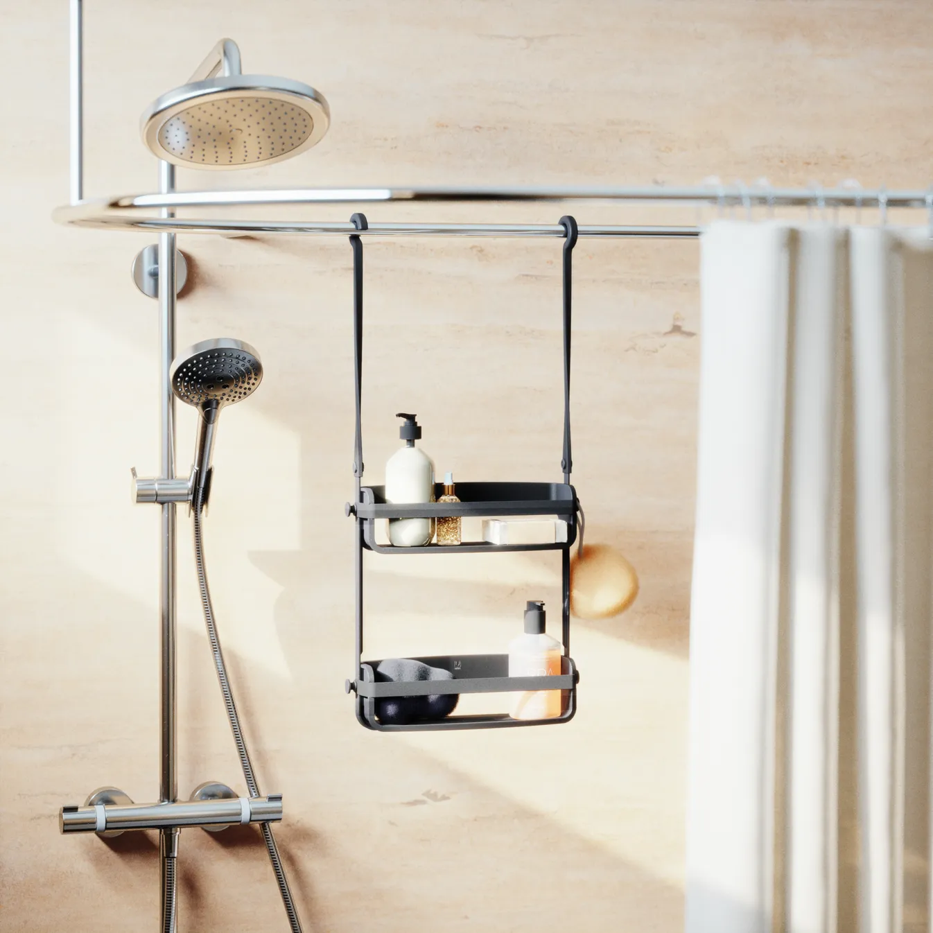 FLEX SHOWER CADDY - Black / White