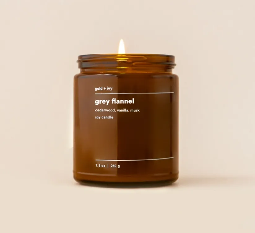 grey flannel soy candle - standard 7.5 oz