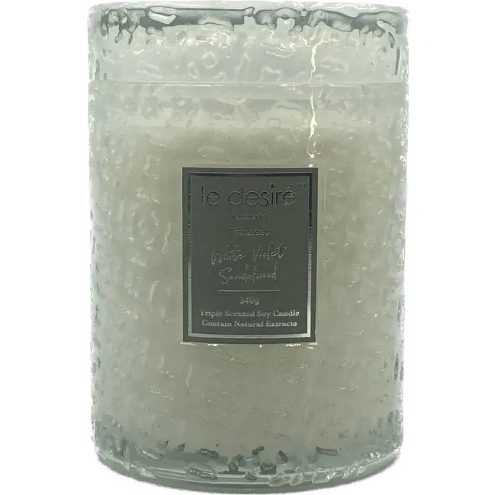 Le Desire Timeless Scented Soy Candle - White Violet Sandalwood - 340gr