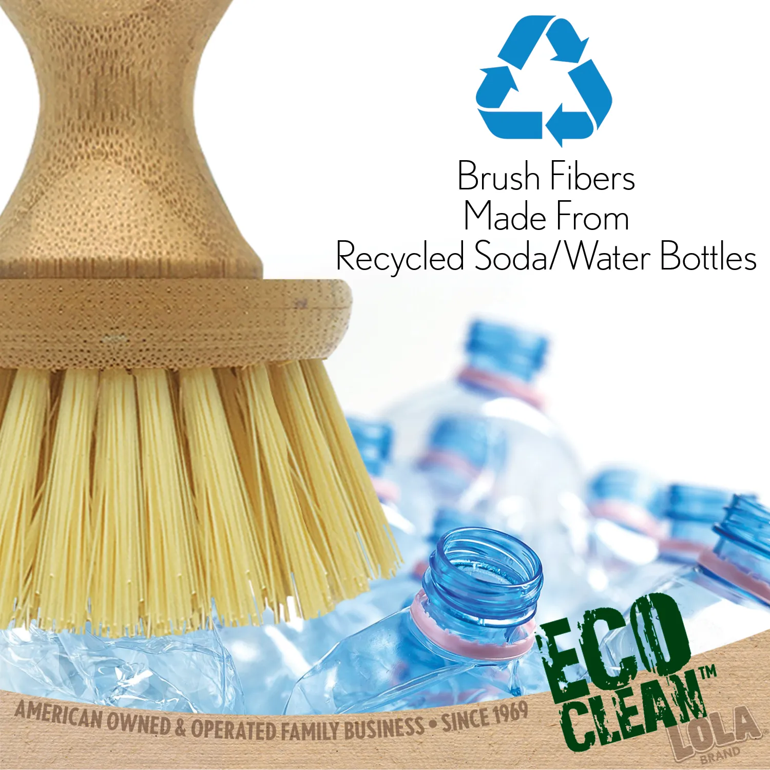 LOLA Eco-Clean Vegetable Cleaning Brush W/ Bamboo Knob, Eco-Friendly - 1 Count