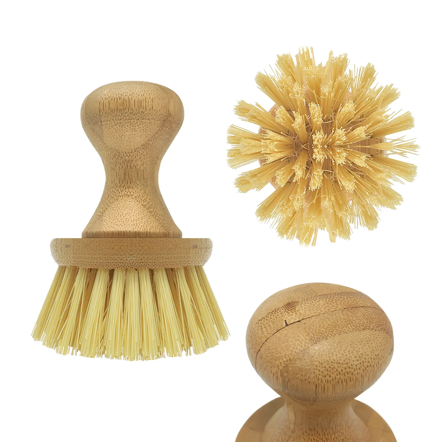 LOLA Eco-Clean Vegetable Cleaning Brush W/ Bamboo Knob, Eco-Friendly - 1 Count