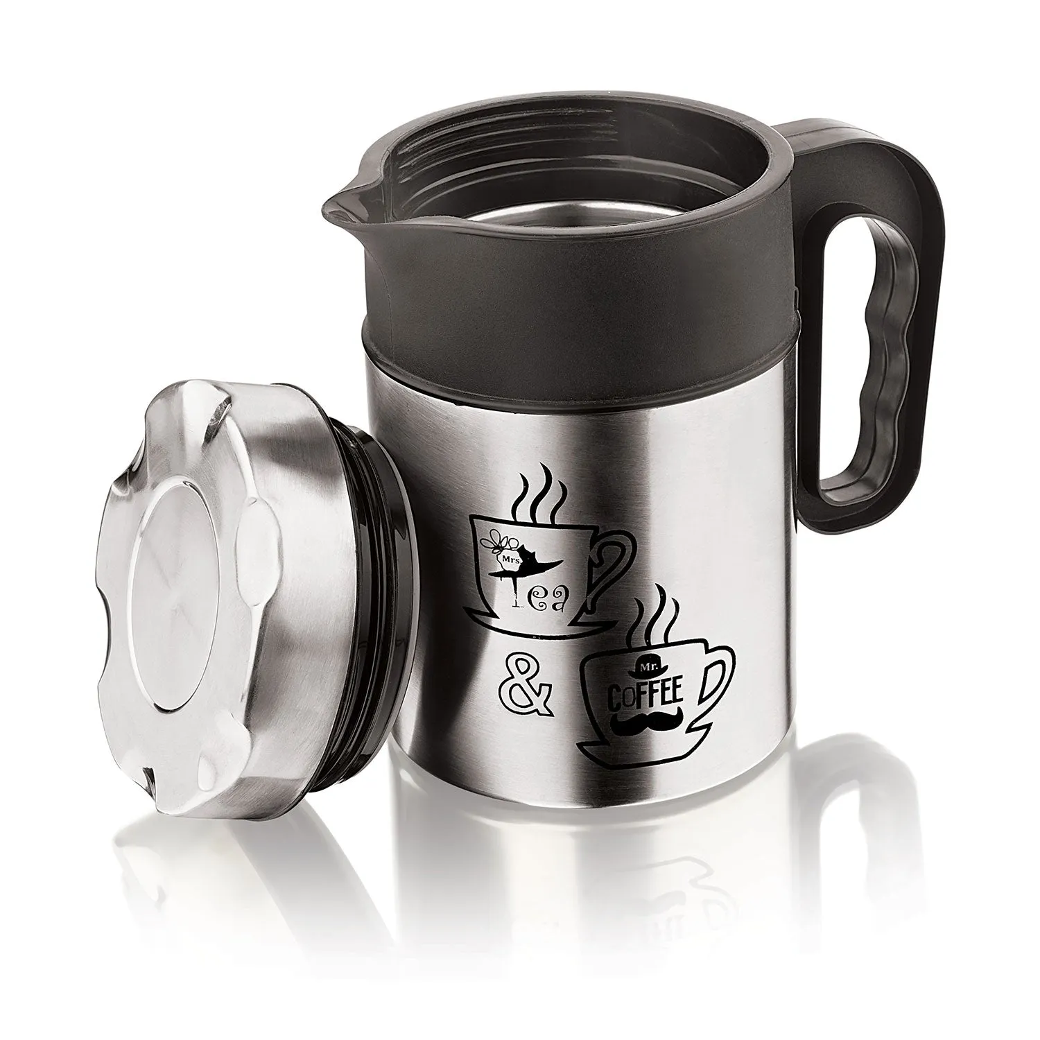 NanoNine T-Pot 1 L Double Wall Insulated Stainless Steel Flask.