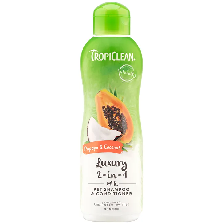 Papaya & Coconut Luxury 2-in-1 Dog & Cat Shampoo & Conditioner, 20 oz.