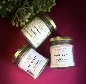 PEAKNOCK Scented Candles for Home Decor | 200ML Big Size Jar High Fragrance Candles for Bedroom | Candles for Gifting | Combo Pack | (Vanilla-Jasmine-levender)