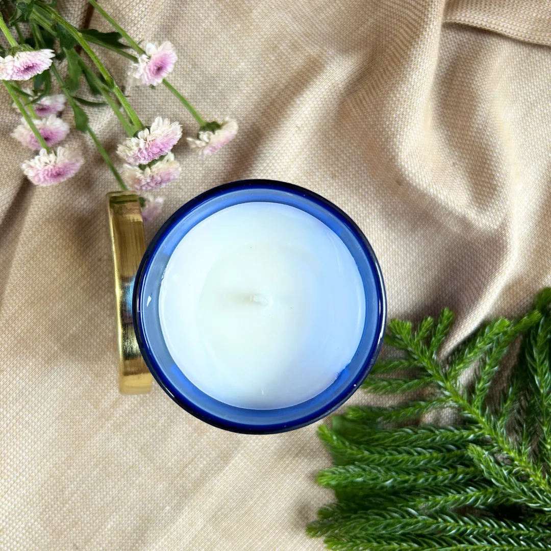 Relax & Unwind Scented Candle | Handmade with Pure Soy Wax | Organic Essential Oils of Eucalyptus, Rosemary & Lavender