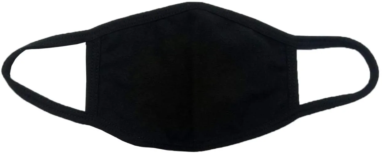 Reusable 2 Ply Cotton Face Mask, Washable Mask, Soft Breathable, Black