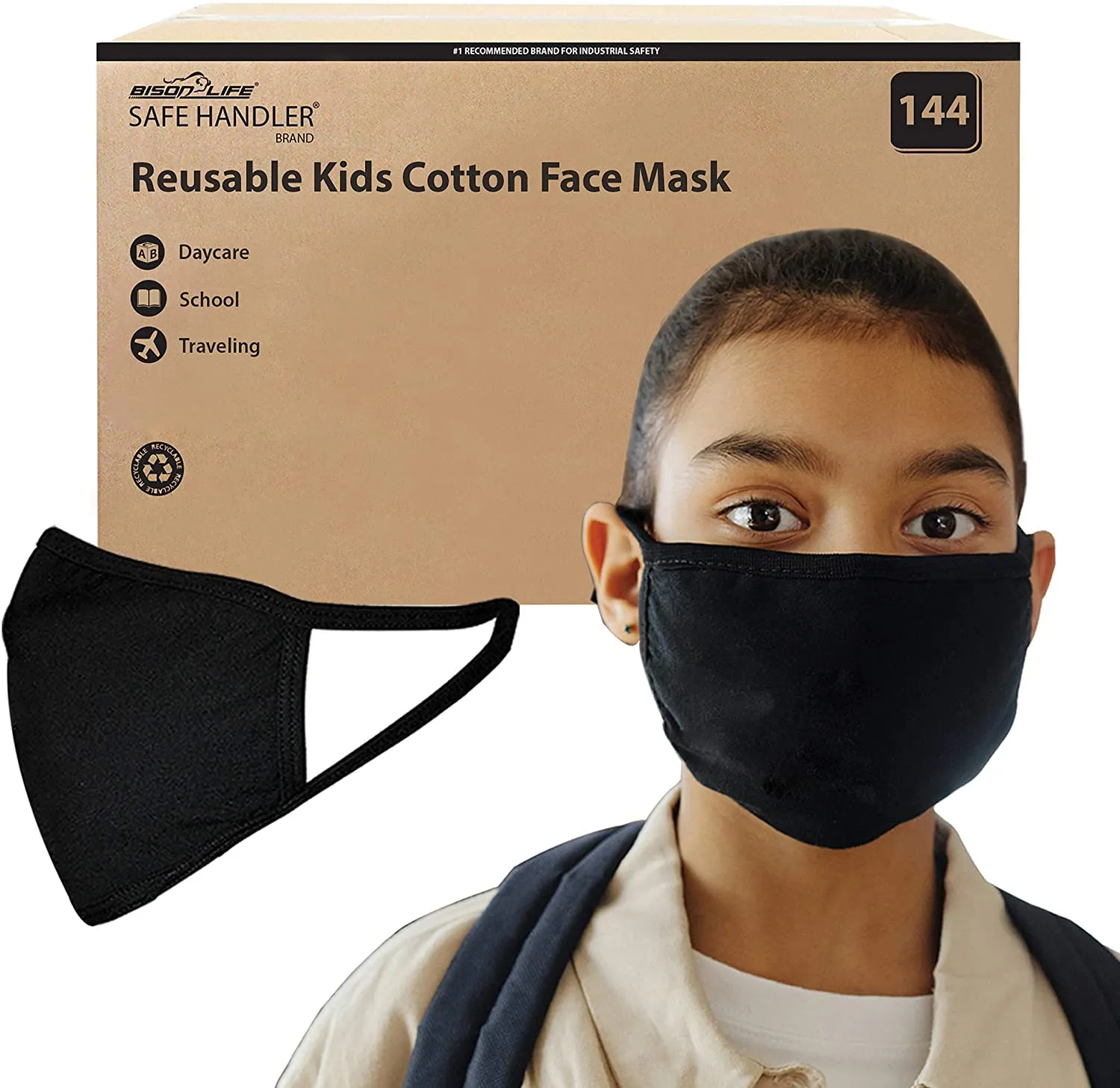 Reusable 2 Ply Cotton Face Mask, Washable Mask, Soft Breathable, Black