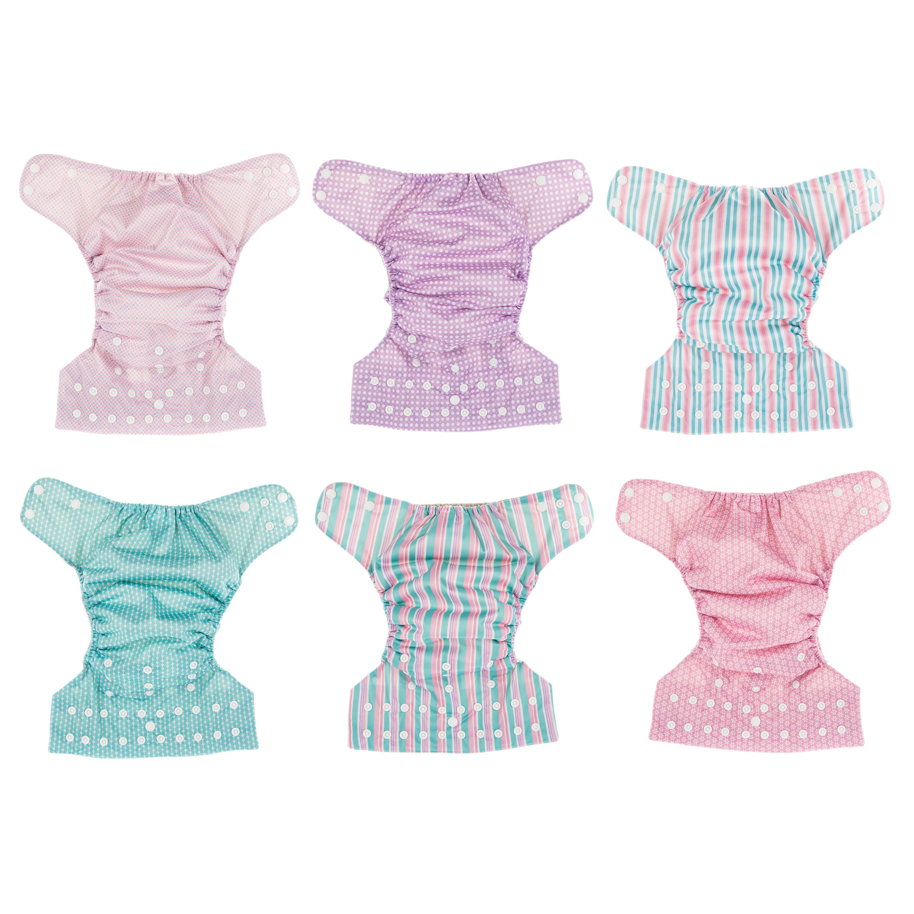 Simple Being Girls Stripes Print Unisex Reusable Baby Cloth Diapers