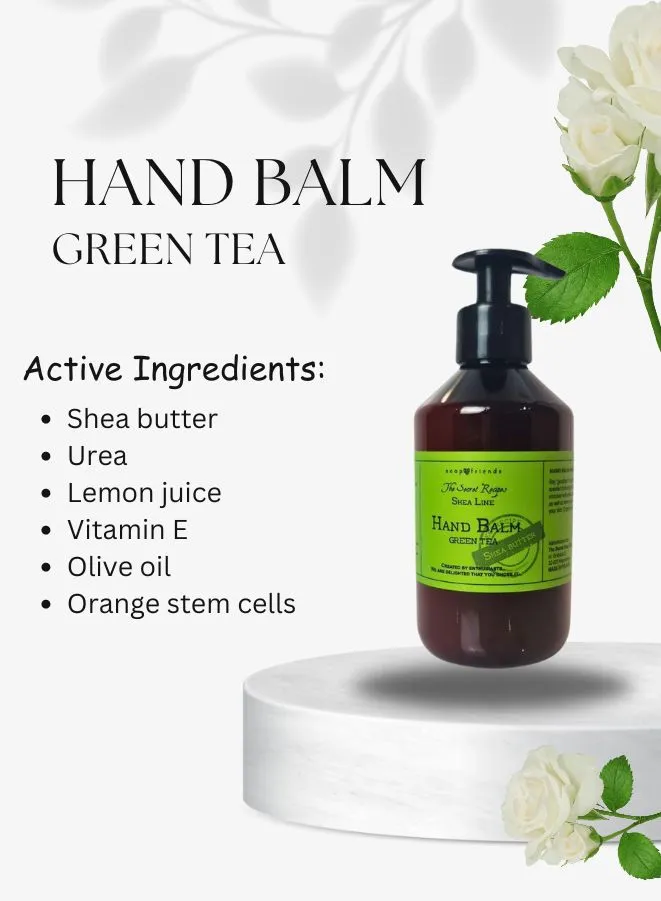 Soap&Friends Refreshing Hand Balm - Green Tea, Enriched with Shea Butter, 300 ml