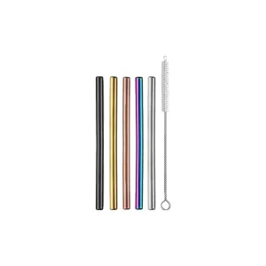 Stainless Cocktail Straws - Set of 5