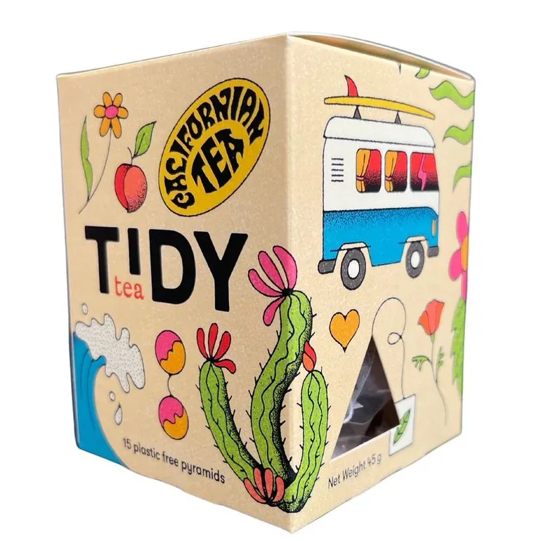 Tidy Tea 15 x 45g Californian Peach Black Tea Pyramids